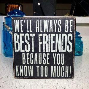 Wood Block Decor Best Friends Sign